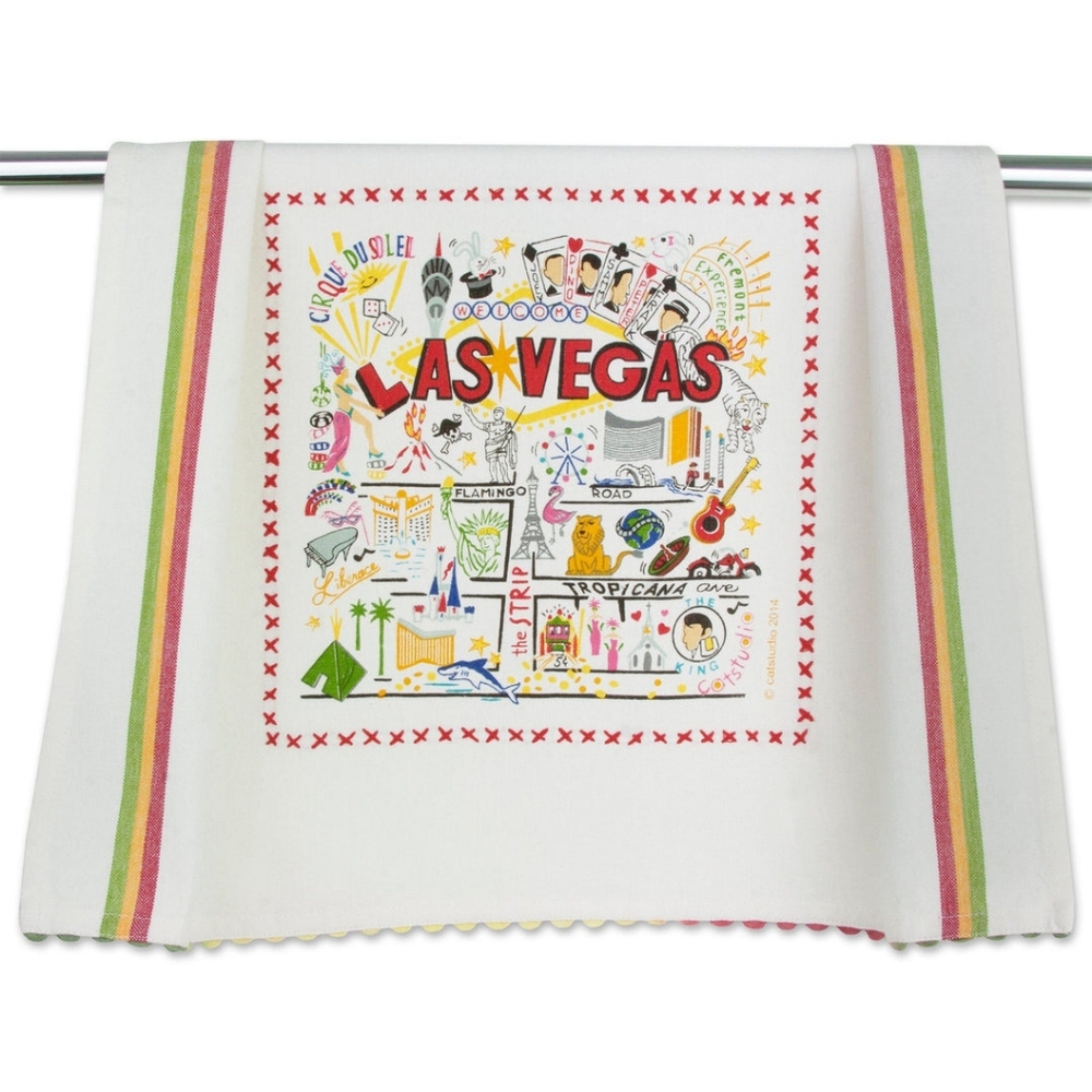Cat Studio LAS VEGAS Geography Dish Towel